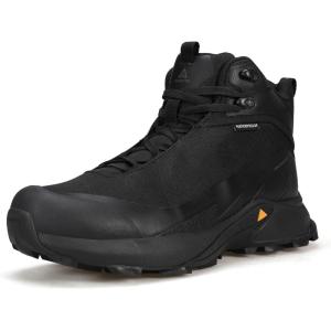 image:imageHUMTTO Mens Waterproof Hiking Boots Lightweight Mid Ankle Trekking Shoes Anti Slip Outdoor Trail Boots for Backpacking CampingBlack