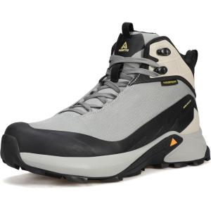 image:imageHUMTTO Mens Waterproof Hiking Boots Lightweight Mid Ankle Trekking Shoes Anti Slip Outdoor Trail Boots for Backpacking CampingLight Green