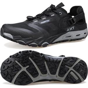 image:imageHUMTTO Mens Water amp Land Shoes  Summer Quick Drying Water Shoes Hiking Sandals Outdoor NonSlip Closed Toe Water Sandals River Aqua ShoeBlackGrey