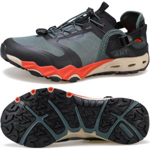 image:imageHUMTTO Mens Water amp Land Shoes  Summer Quick Drying Water Shoes Hiking Sandals Outdoor NonSlip Closed Toe Water Sandals River Aqua ShoeOlive GreenBlack
