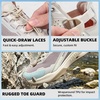 image:imageHUMTTO Womens Amphibious Water Shoes  Closed Toe Hiking Sandals with Adjustable Strap Quick Dry Athletic Aqua Shoes for River WalkingCreamMauve